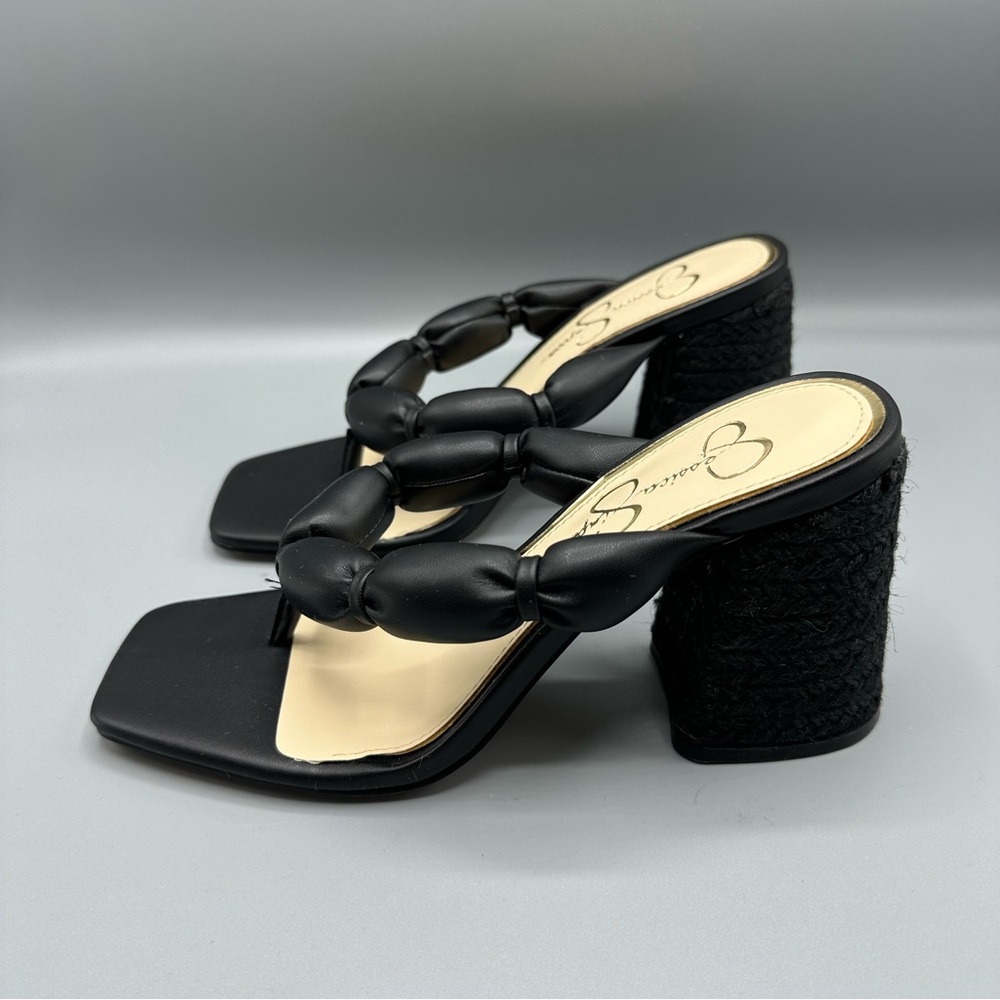 Jessica Simpson Black Heeled Flip Flop Sandals Women’s Size 7.5 Black